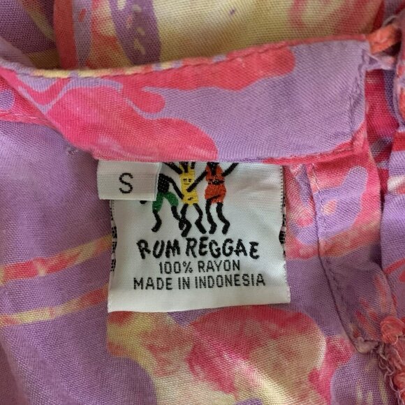 Rum Reggae Pink Purple Rayon Tie Dye Maxi Slip Dress Adjustable Straps Small - Picture 4 of 4